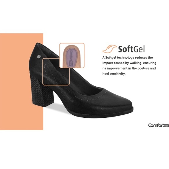 Comfort Flex Women’s Angela Pumps Black Block Heel Shoes Size 10 - Picture 6 of 14